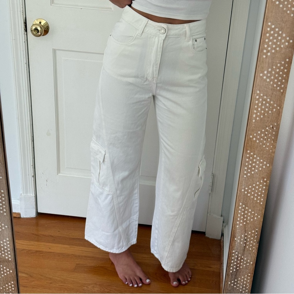 Dish Bennett White Cargo Jeans - US 4